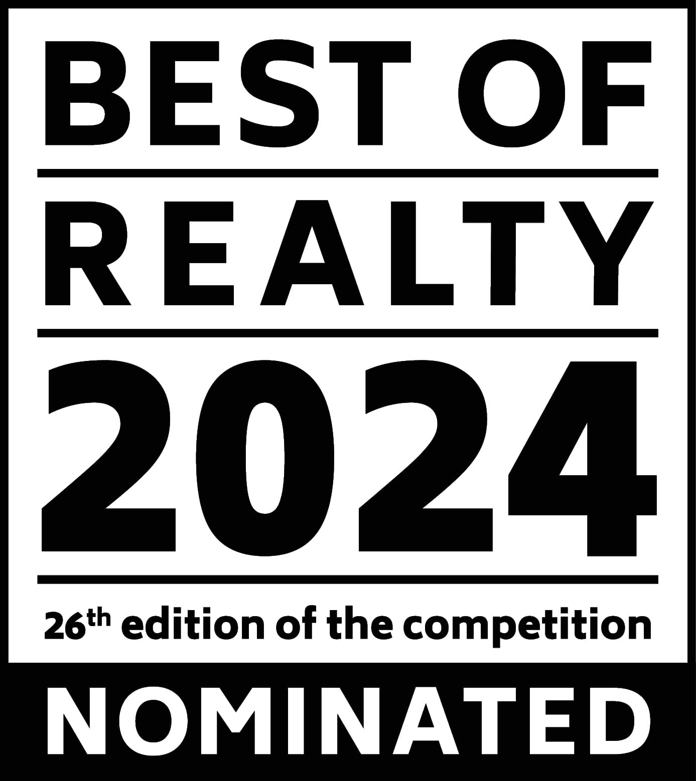Nomination for the BEST OF REALTY 2024 title